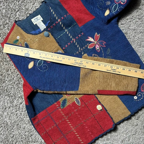 VTG Koret City Blues Cottage Core Patchwork Brown Granny core Jacket Women's M - Picture 3 of 8